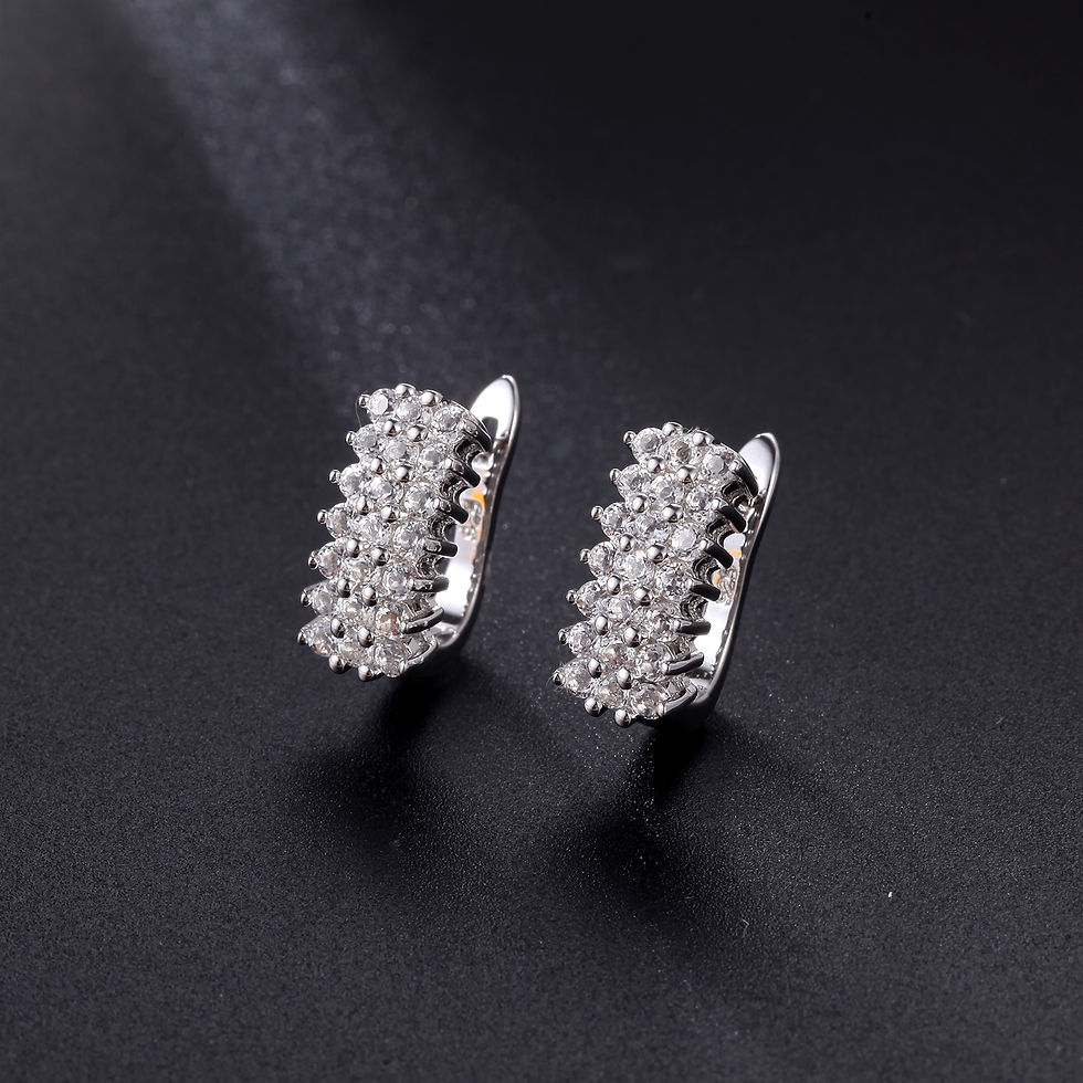 縮圖：GEM'S BALLET January Birthstone Garnet EarringsFor Women Round Black Garnet Gem