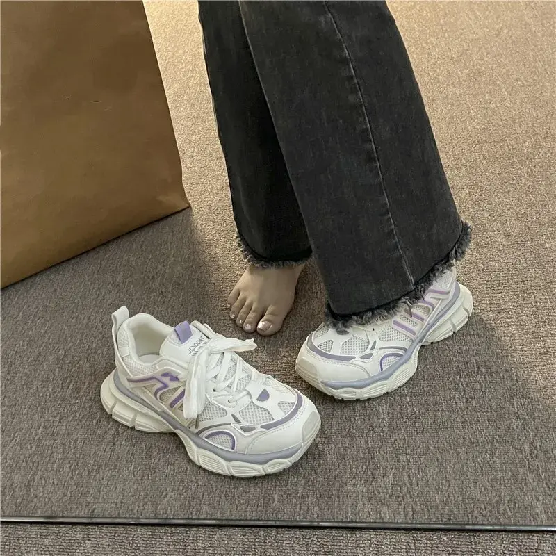 Thumbnail: BCEBYL Spring Autumn Women's New Fashion Net Surface Breathable Thick Sole Walk