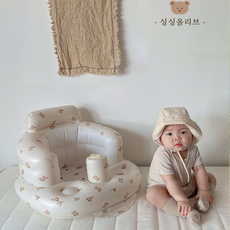 Thumbnail: Baby Inflatable Sofa Children Puff Portable Bath Chairs PVC Multifunctional Sea