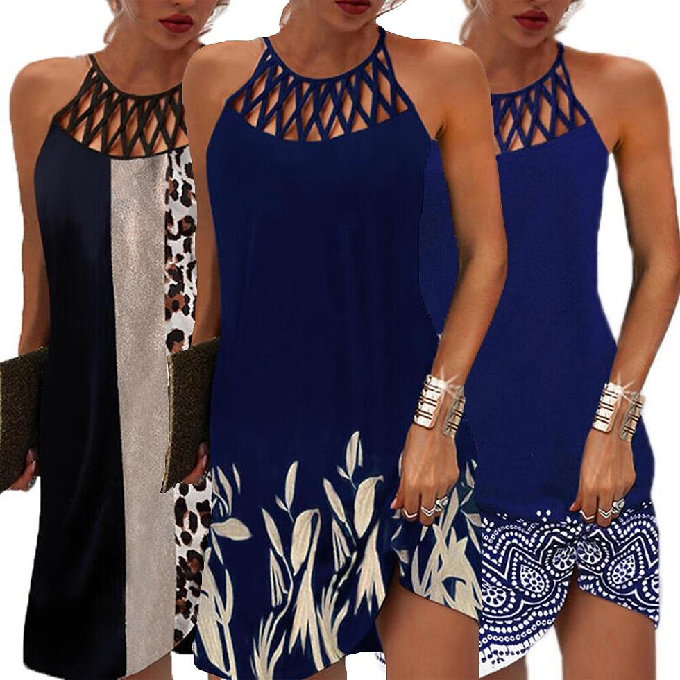 Thumbnail: Fashion 2023Summer Dress Women Casual Floral Print Cute Beach Sundress Female E