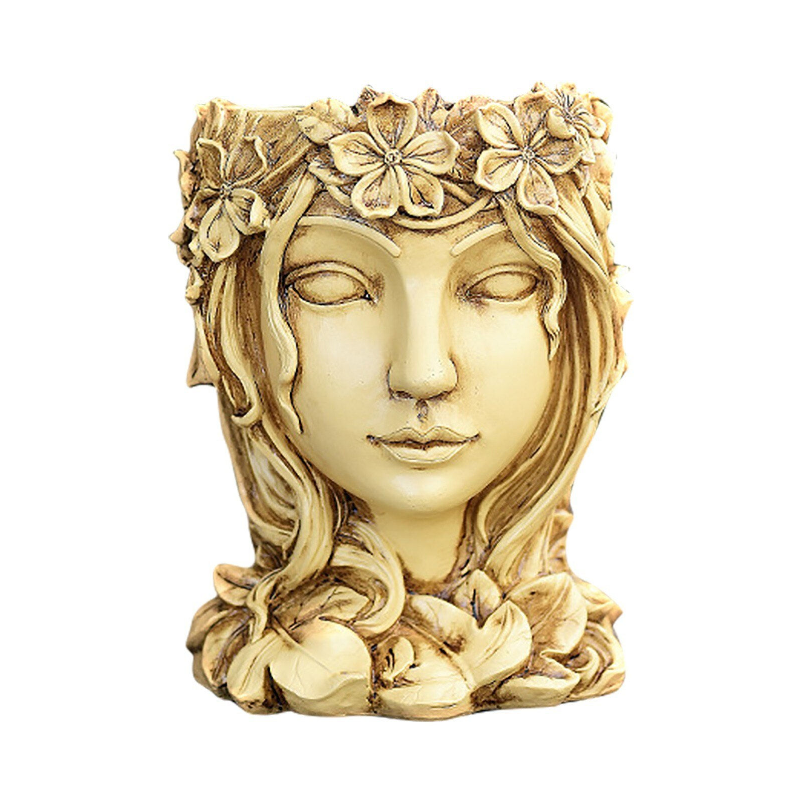 Flower Pot Resin Vase Goddess Flower Pots Head Woman's Face Sculpture Vase Home