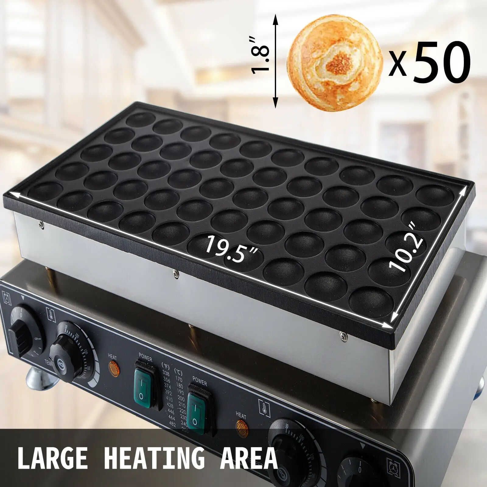 VEVOR Electric Waffle Maker 50PCS Mini Dutch Pancake Maker Dorayaki Machine Waf