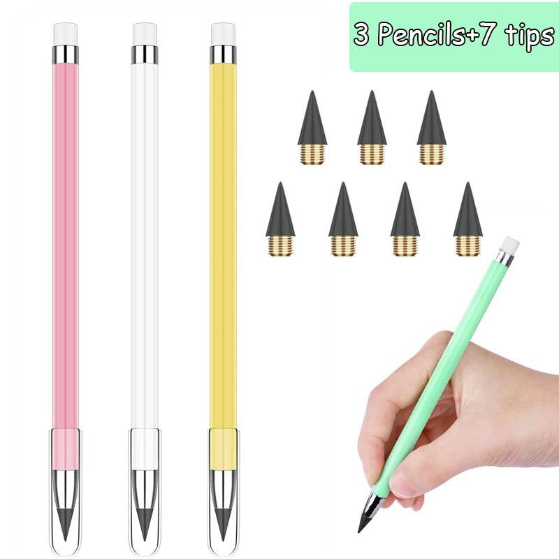 Thumbnail: 10pcs Eternal Pencil Set Macaron For Kids Cute Pens Painting Art School Office