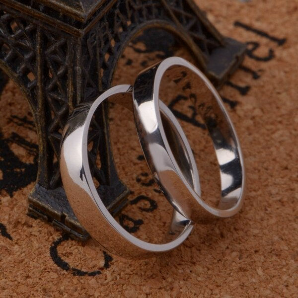 Thumbnail: USA STOCK Uloveido Female Couple Wedding Rings A Pair of Silver Color