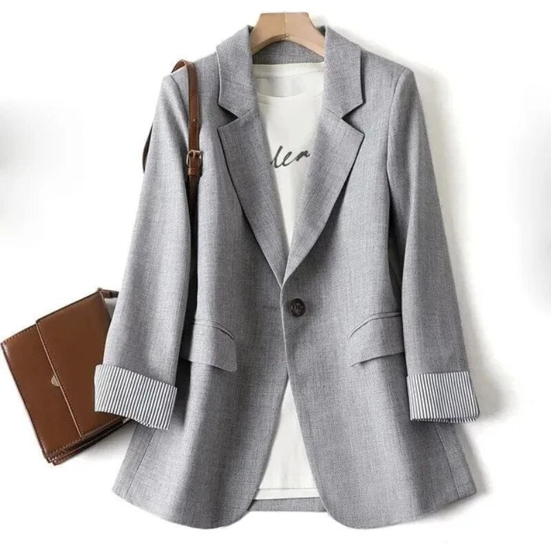 Thumbnail: Women Jackets Casual Loose Blazer Long Sleeve Plus Size Autumn Winter Elegant C