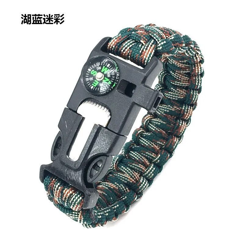 Miniatyrbild: Survival Paracord Bracelet Outdoor Tactical Emergency Gear Kit Travel Camping R