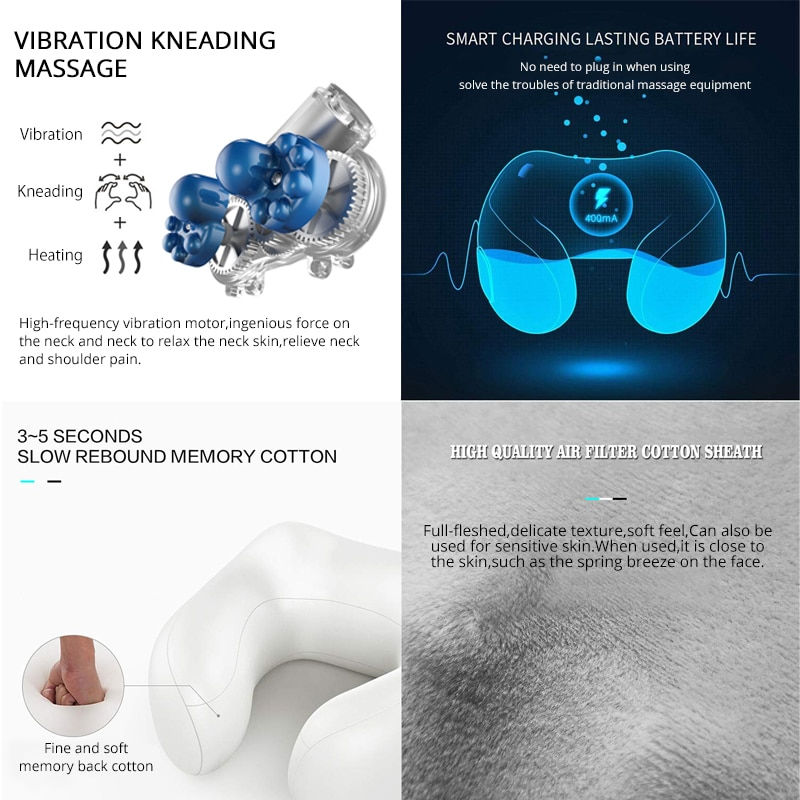 Thumbnail: Electric Neck Massager U shaped Pillow Multifunctional Portable Shoulder Cervic