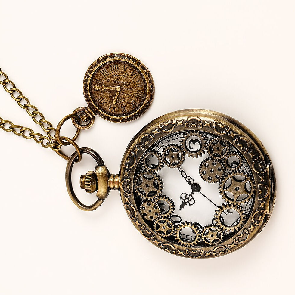 Thumbnail: Vintage Pocket Watch Unisex Charm Roman Numerals Quartz Watch Steampunk Pocket