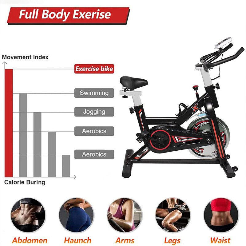 Thumbnail: SKONYON Exercise Bike Stationary Indoor Cycling Bike Heavy Duty Flywheel