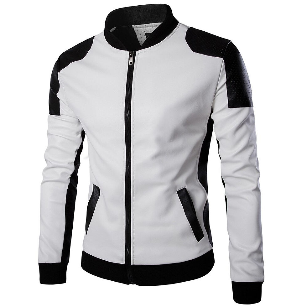 Miniatúra: Men Spring Casual Motor Spliced Leather Jacket Coat Men Autumn Fashion Biker Vi