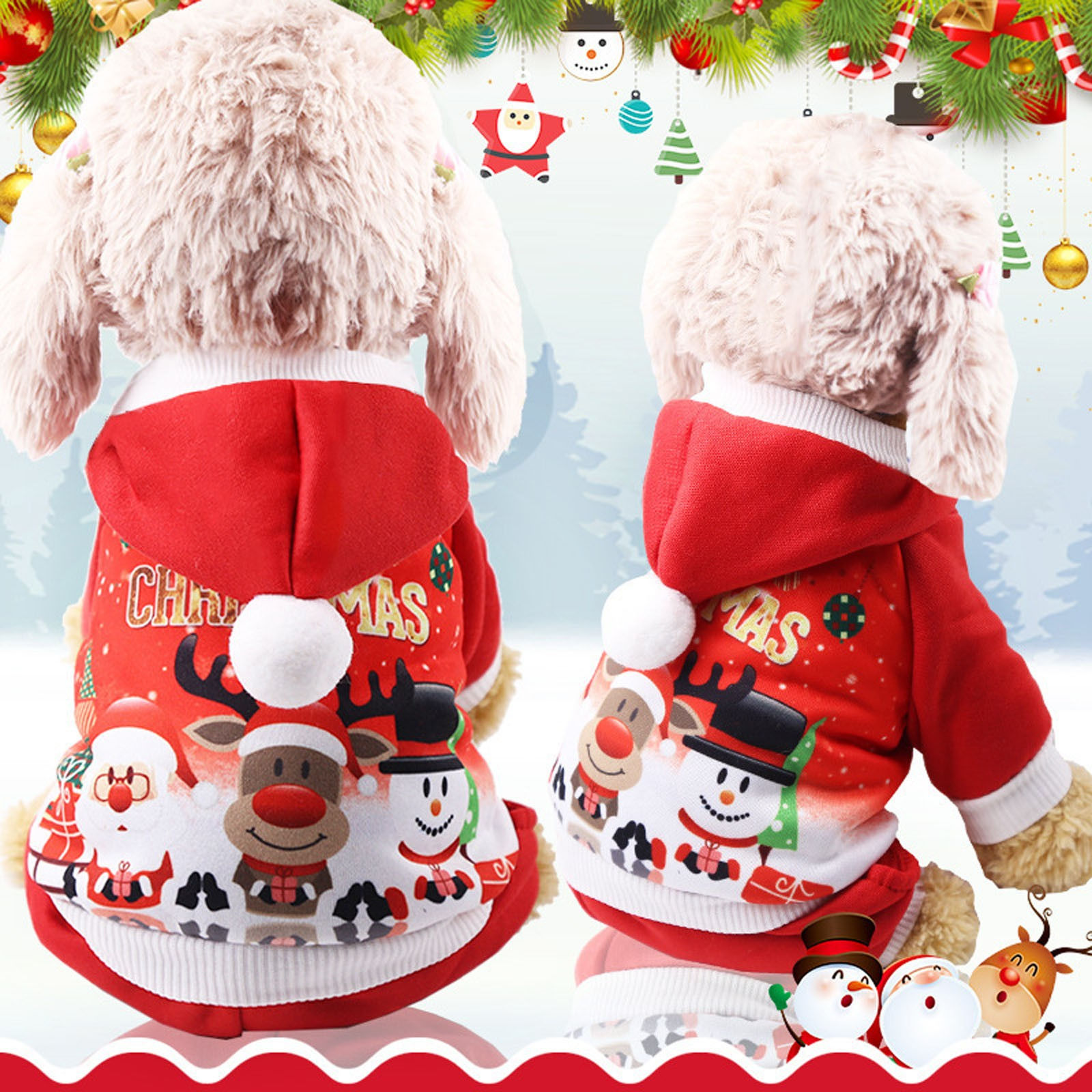 Four Legs Christmas Snowman Fleece Dog Cat Pet Clothes Clothes New Pet Clothes
