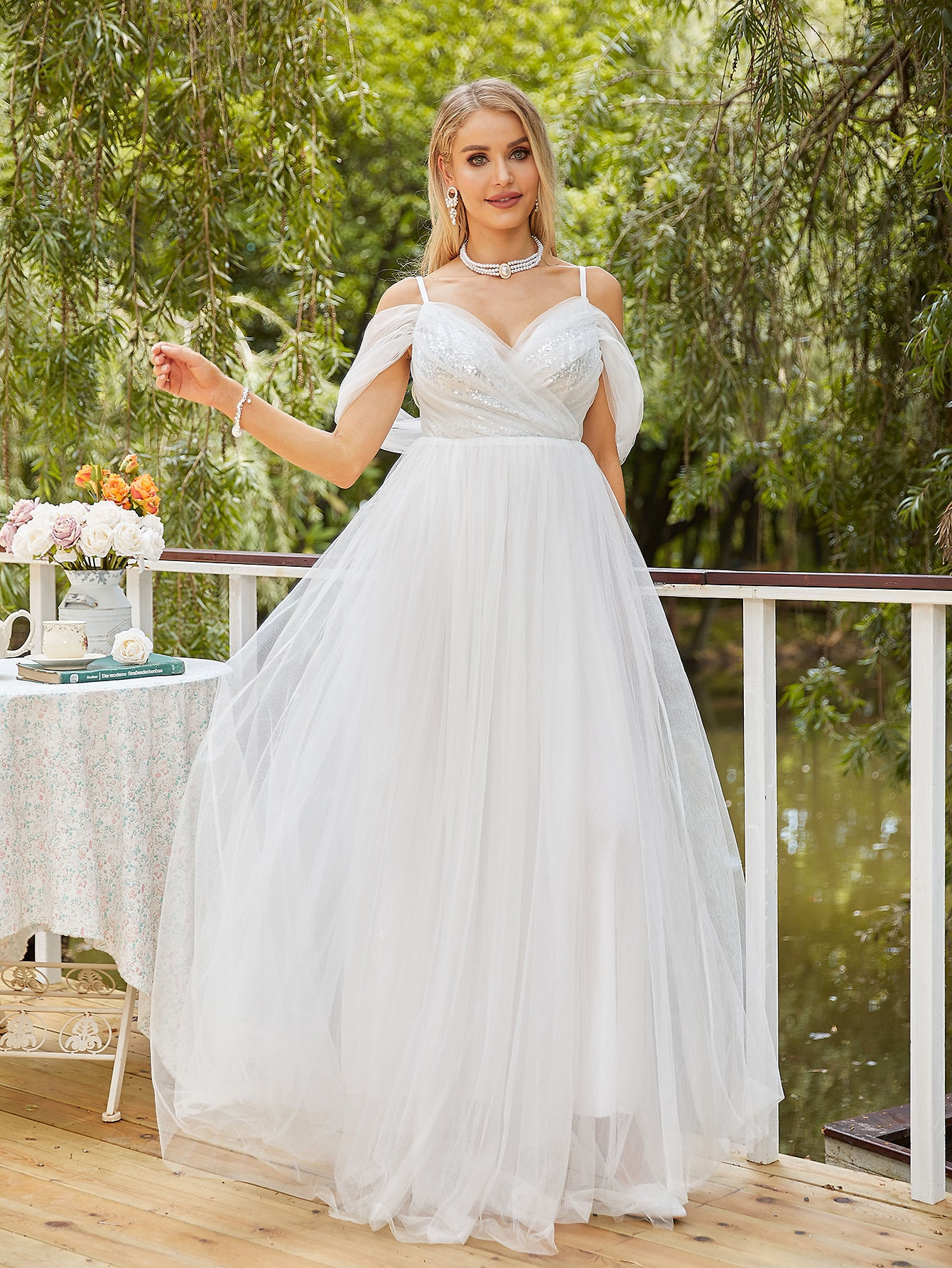 Fashion Spaghetti Strap Tulle Wedding Dress Bride Of Suknia Slubna Rybka White