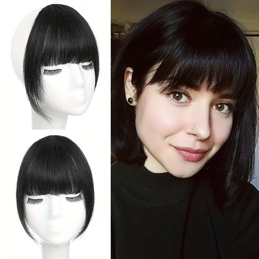 Thumbnail: YYong Transform Your Look Instantly with Clip-In Human Hair French Bangs & Temp