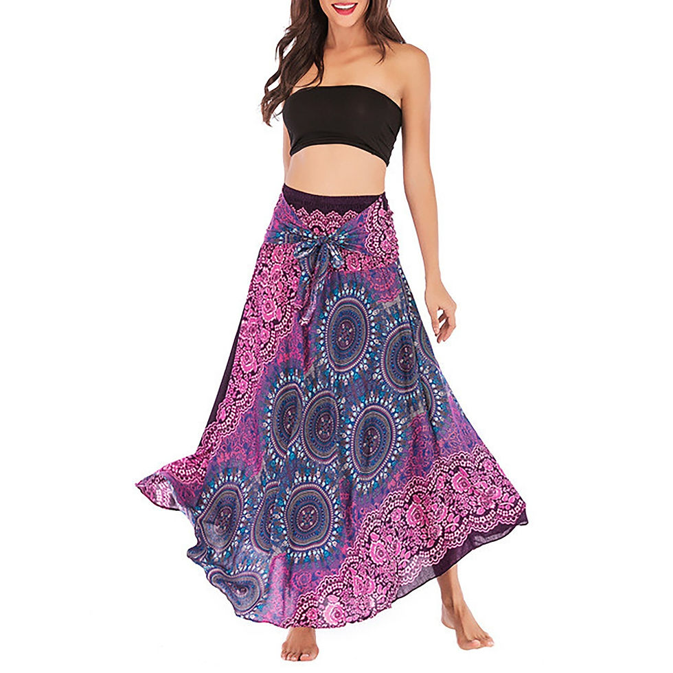 Thumbnail: Big Hem Belly Dance Women Skirt Hippie Gypsy Boho Flowers Long Skirt Bohemian B