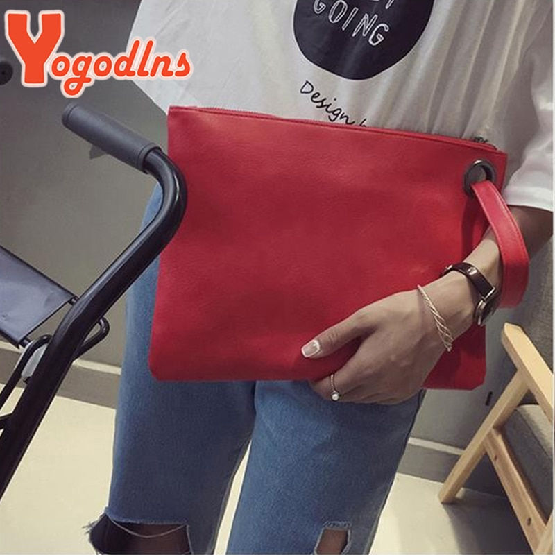 Thumbnail: Yogodlns Fashion solid women's clutch bag leather women envelope bag clutch eve