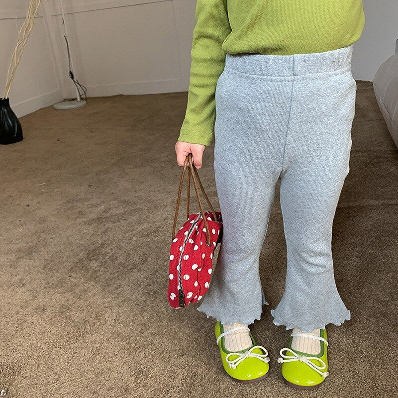 Thumbnail: Kids Girl Casual Pant Elastic Waist Korean Style Bell Bottoms for Baby Girl