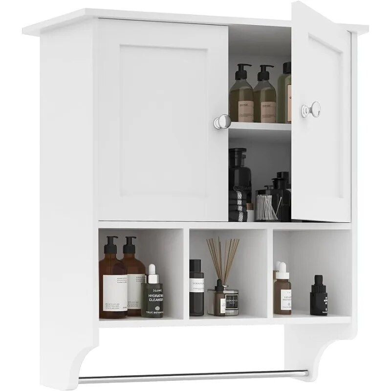 Palimder Medicine Cabinets, Space Saving Wall Cabinet with 2 Doors and Adjustab
