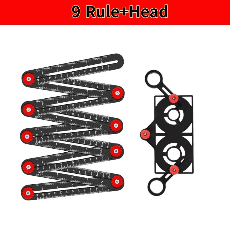 4/6/9/12 Aluminum Alloy Folding Ruler For Tile Positioning Opening Manual DIY M