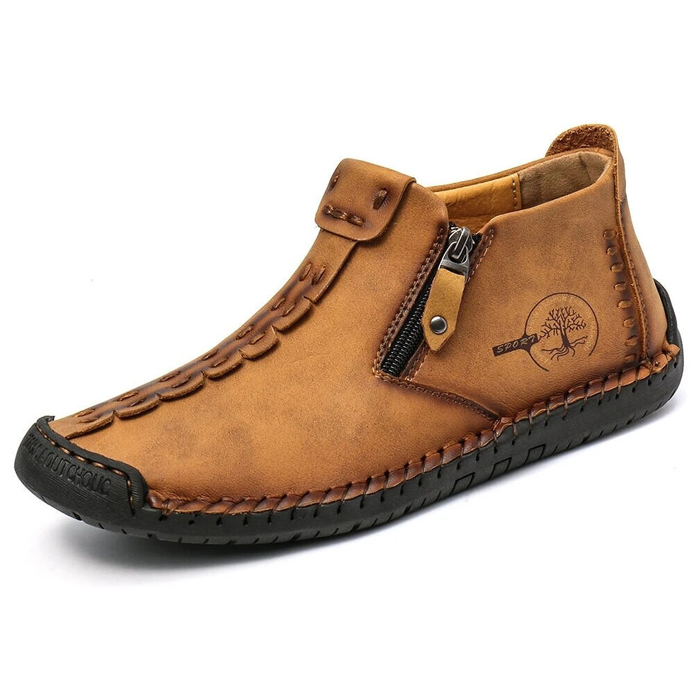 Thumbnail: Handmade Leather Men Shoes Casual Slip on Loafers Breathable Leather Shoes Men