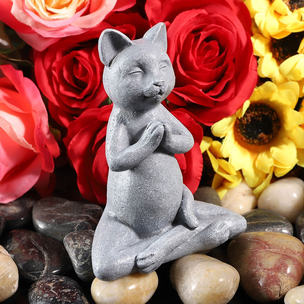Thumbnail: Cat Buddha Meditation Statue Garden Decoration Outdoor Sculpture home decor for