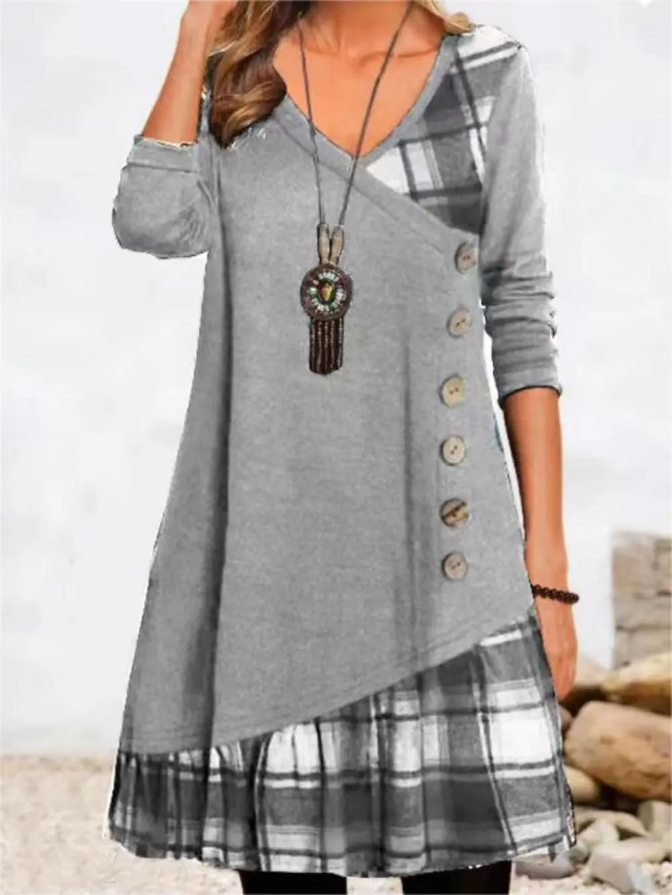 Thumbnail: Dresses for Women European and American autumn and Winter Elegant Everyday Loos