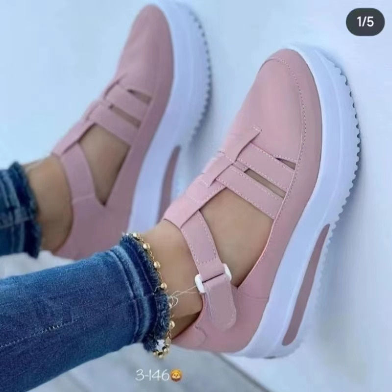 Miniaturebillede: 2023 Summer New Breathable Mesh Wedge Casual Sport Shoes Plus Size 43 Non Slip