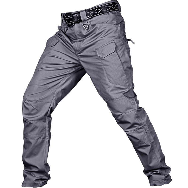 Thumbnail: Men's Tactical Pants Multi Pocket Elastic Waist Military Trousers Male Casual