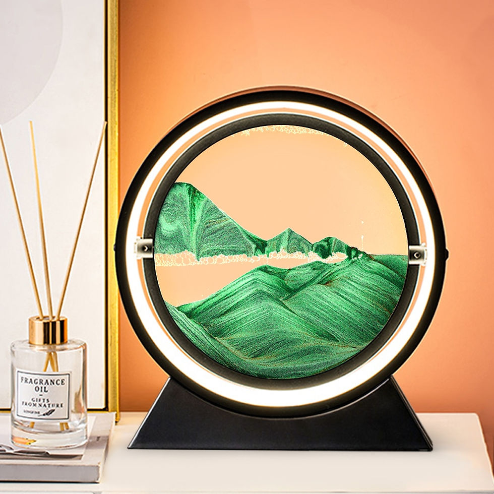 Miniature : 3D Hourglass Creative Quicksand Table Lamp Moving Sand Art Picture Deep Sea
