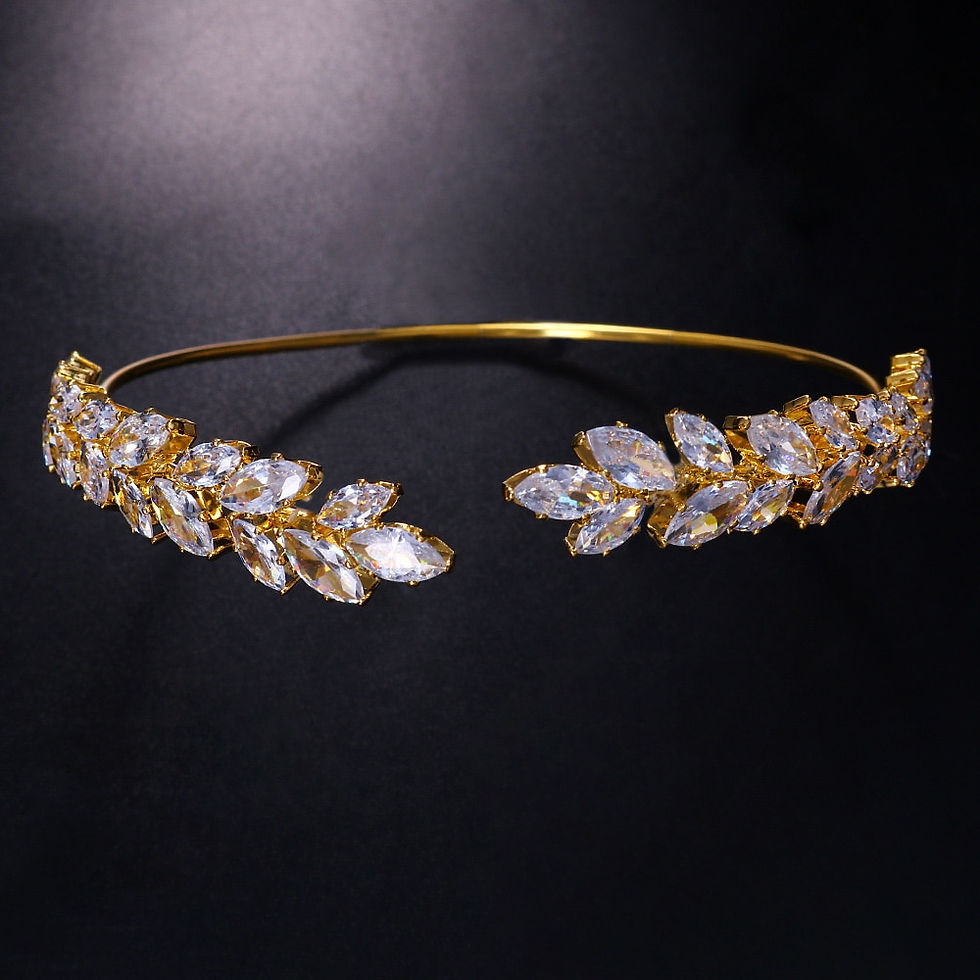 Thumbnail: Stonefans Luxury Leaves Cubic Zirconia Open Bracelet Bangle for Women