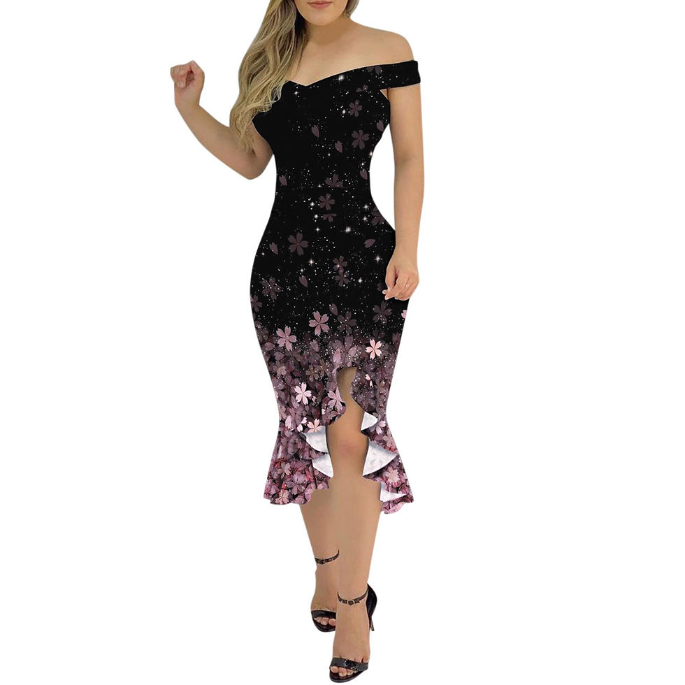 Miniaturebillede: butterfly Print Off Shoulder V Neck Dresses For Women 2022 Elegant Cocktail