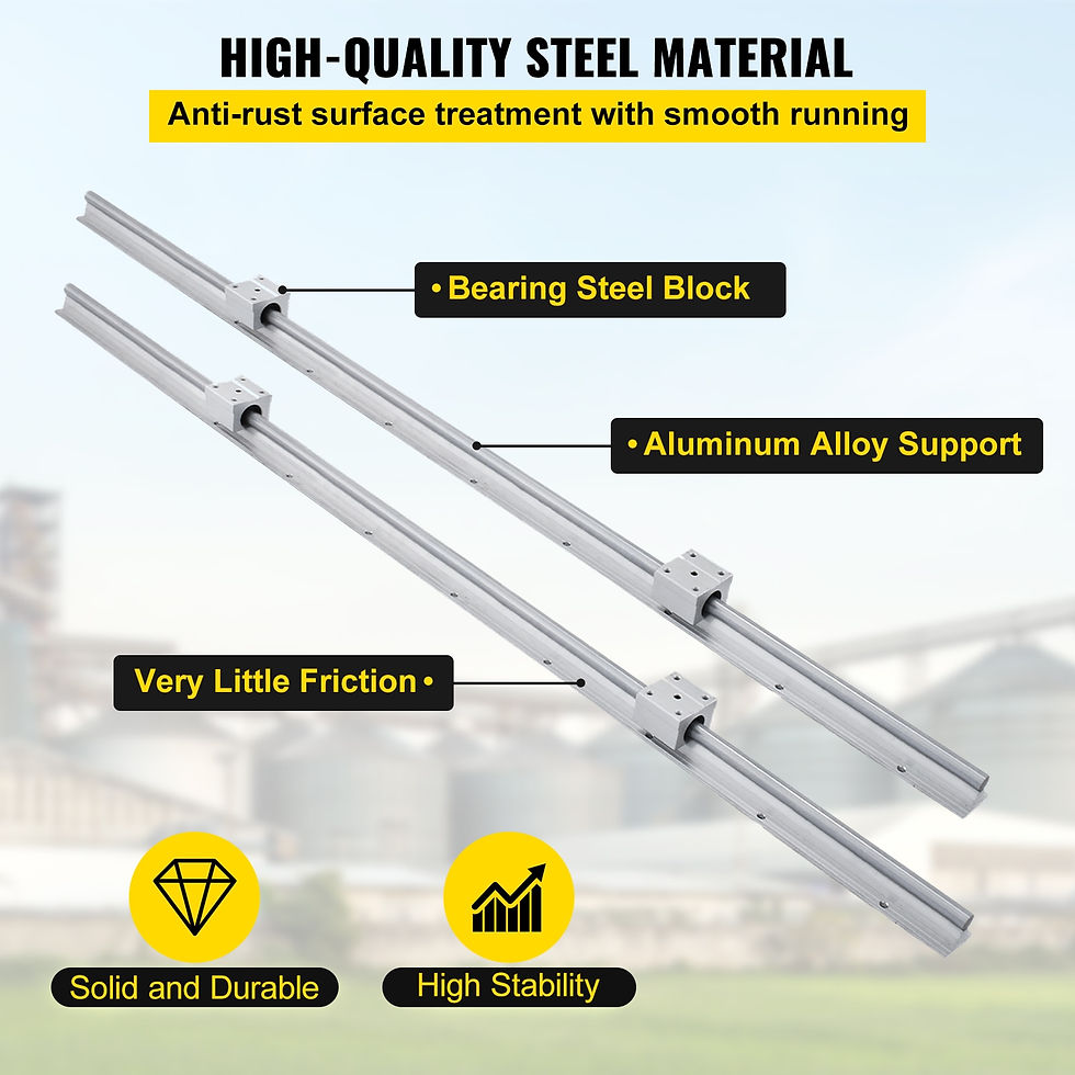 Thumbnail: VEVOR 2PCS Linear Guide Rails SBR12 SBR16 SBR20 SBR25 300-2200mm & 4Pc