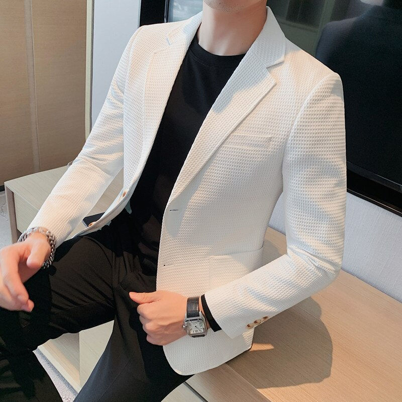 Thumbnail: 2022 Casual Suit Jackets Blazer for Men Wedding Slim Fit Outwear Oversized