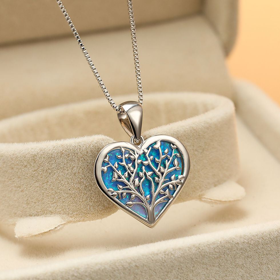 Thumbnail: Women's Creative Fashion Heart-shaped Big Tree Pendant Necklace