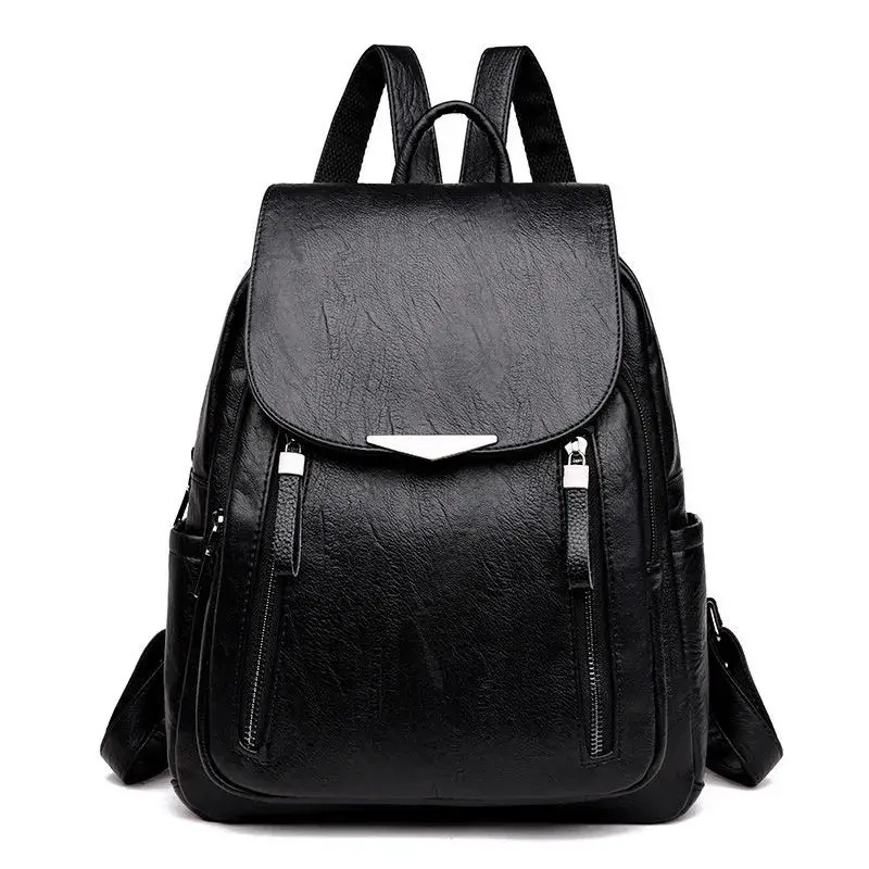 Thumbnail: Women's Backpack  Travel Large Backpack PU Leather Handbag  Schoolbag For Girls