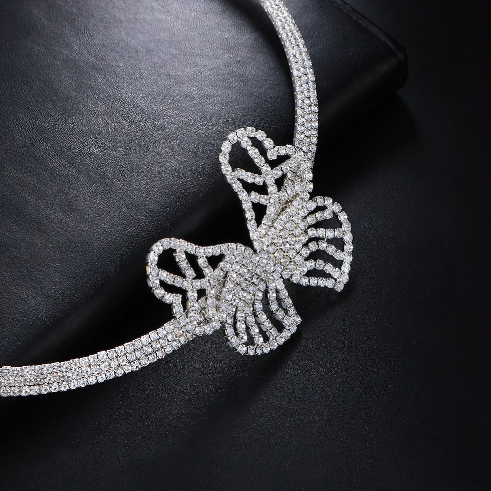 Thumbnail: Stonefans Fashion Butterfly Rhinestone Choker Necklace Torques Collar Simple