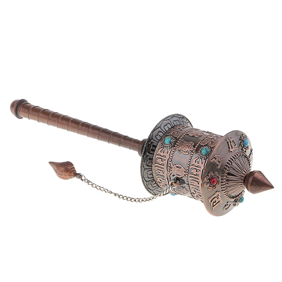 Thumbnail: 1 Piece Handcrafted Tibetan Prayer Wheel Alloy + Wood + Plastic Collectibles