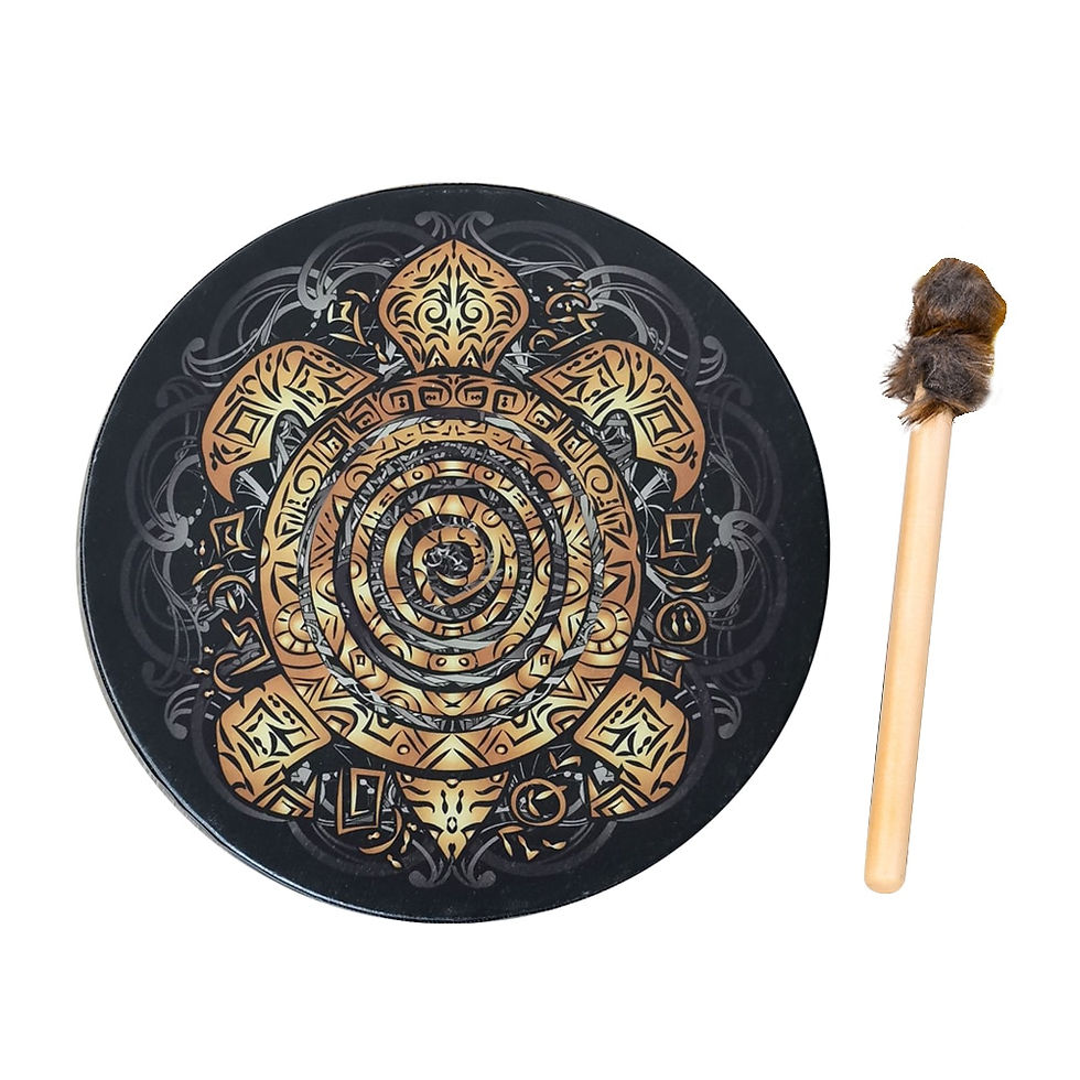 Thumbnail: 25cm Shaman Drum Alchemical Moon Decoration Handmade Shaman Drum Tree of Life S