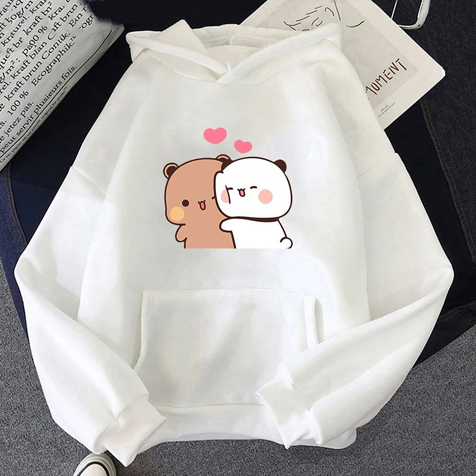 Thumbnail: Cartoon Panda Bubu And Dudu Women Plus Size Hoodie Sweatshirt Kawaii Harajuku R