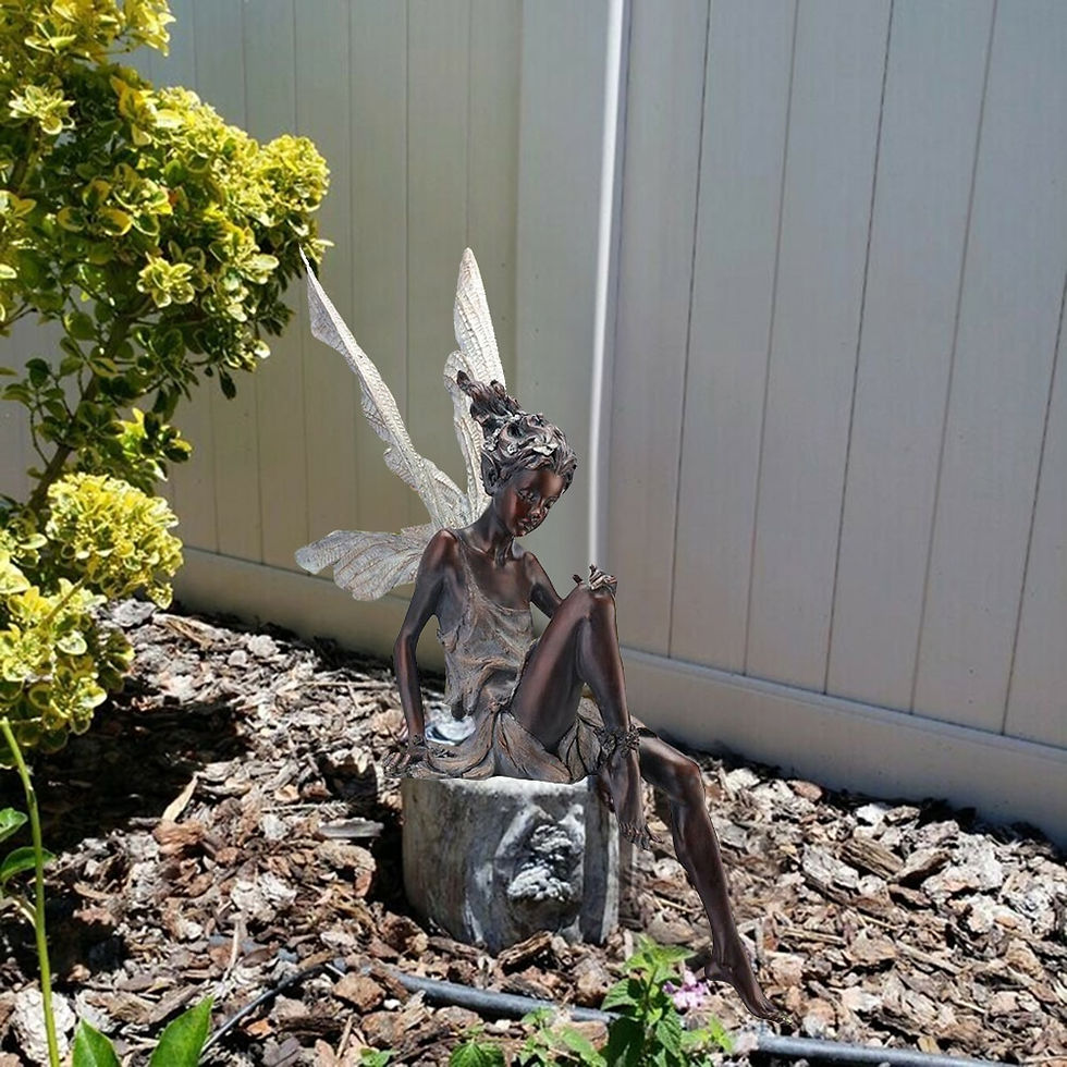 Miniatura: Flower Fairy Sculpture Garden Landscaping Yard Art Ornament Resin Turek Sitting