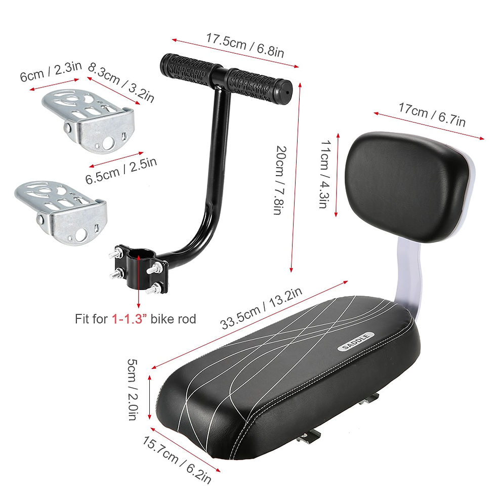 Thumbnail: Bike Child Seat Bike Saddle with Back Rest Bicycle Back Seat MTB Bicycle Rear R