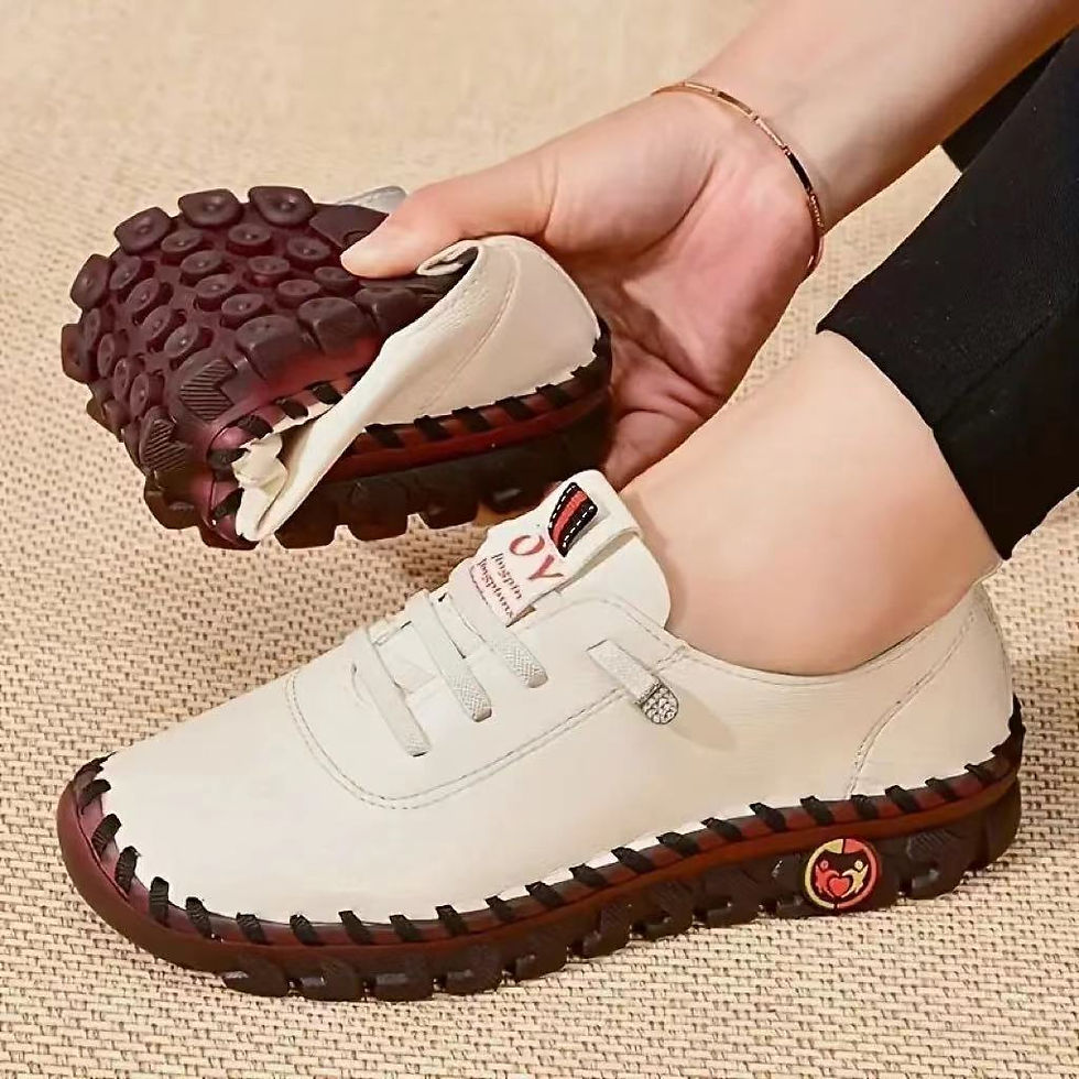 ภาพขนาดย่อ: Women Vulcanized Shoes Pu Leather Casual Shoes Soft Comfortable Flat Shoes