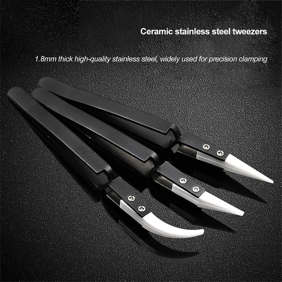 Imej kecil: Anti-Static Industrial Tweezers Electronics Soldering Insulated Anti-acid Tweez