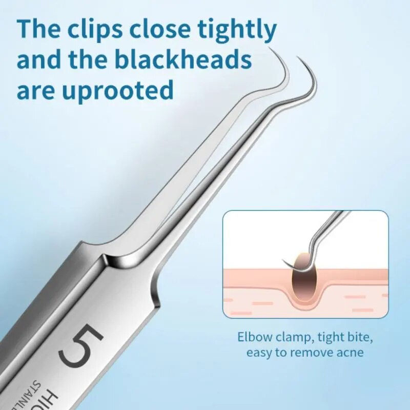Thumbnail: 1/2PCS German Ultra-fine No. 5 Cell Pimples Blackhead Clip Tweezers Beauty Salo