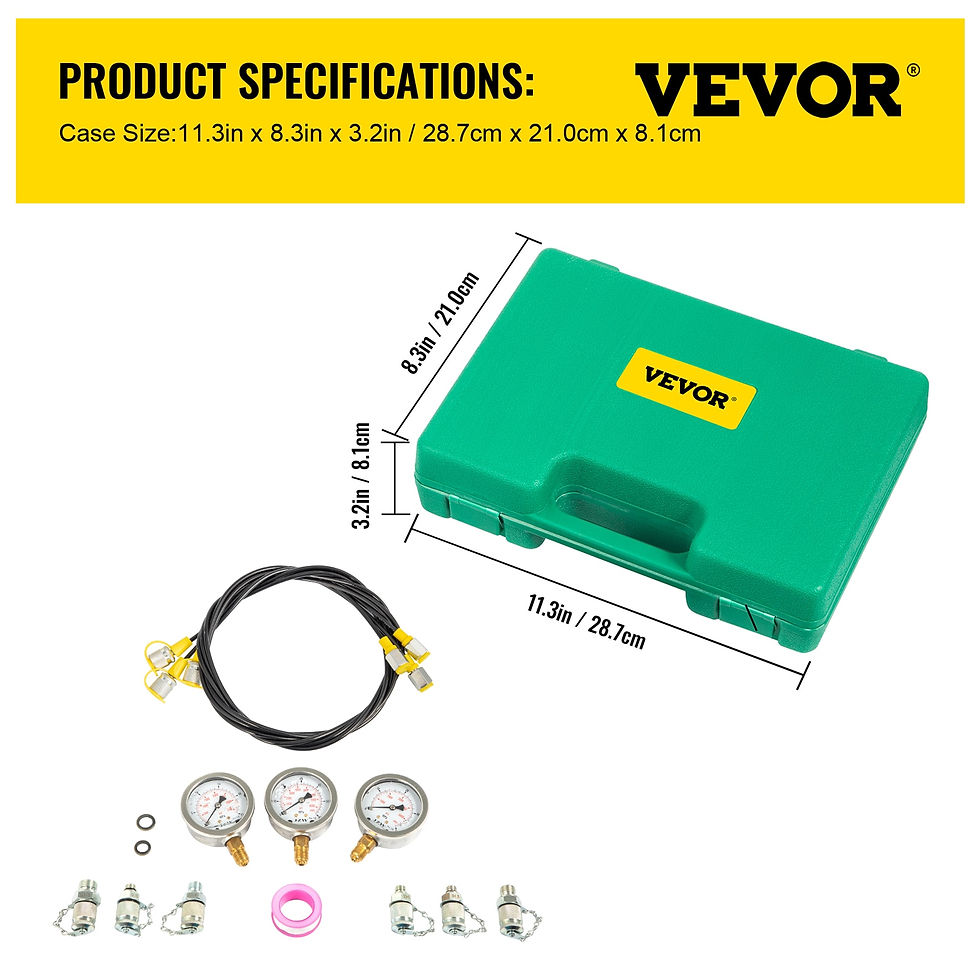ภาพขนาดย่อ: VEVOR 0-60Mpa Hydraulic Pressure Gauge Test Kit With Portable Case Digital Mano