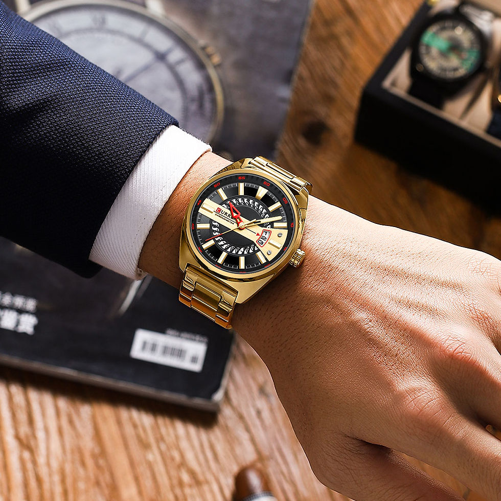 Miniatura: CURREN Men Watch Stainless Steel Band Luxury Quartz Wristwatches for Male Creat