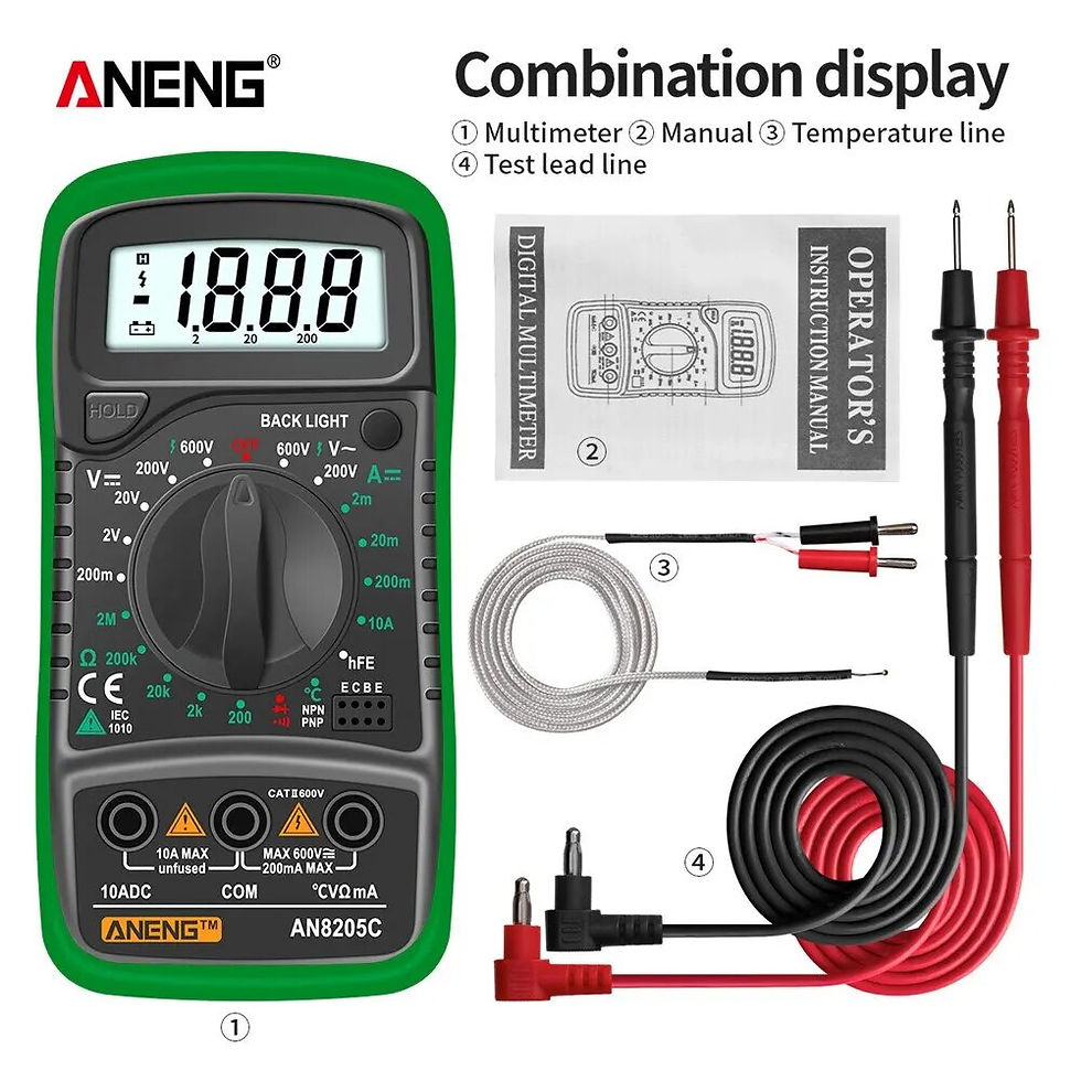 Thumbnail: ANENG AN8205C Digital Multimeter AC/DC Ammeter Volt Ohm Multimetro Tester Meter