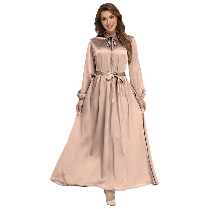 ETOSELL Middle East Abaya Dress Solid Color Women Islamic Clothing Turkey