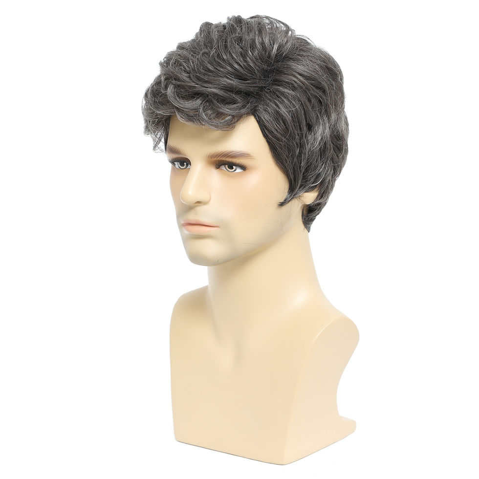 Thumbnail: BCHR Men's Wigs Short Mens Grey Wig Layered Natural Hair Costume Halloween Heat
