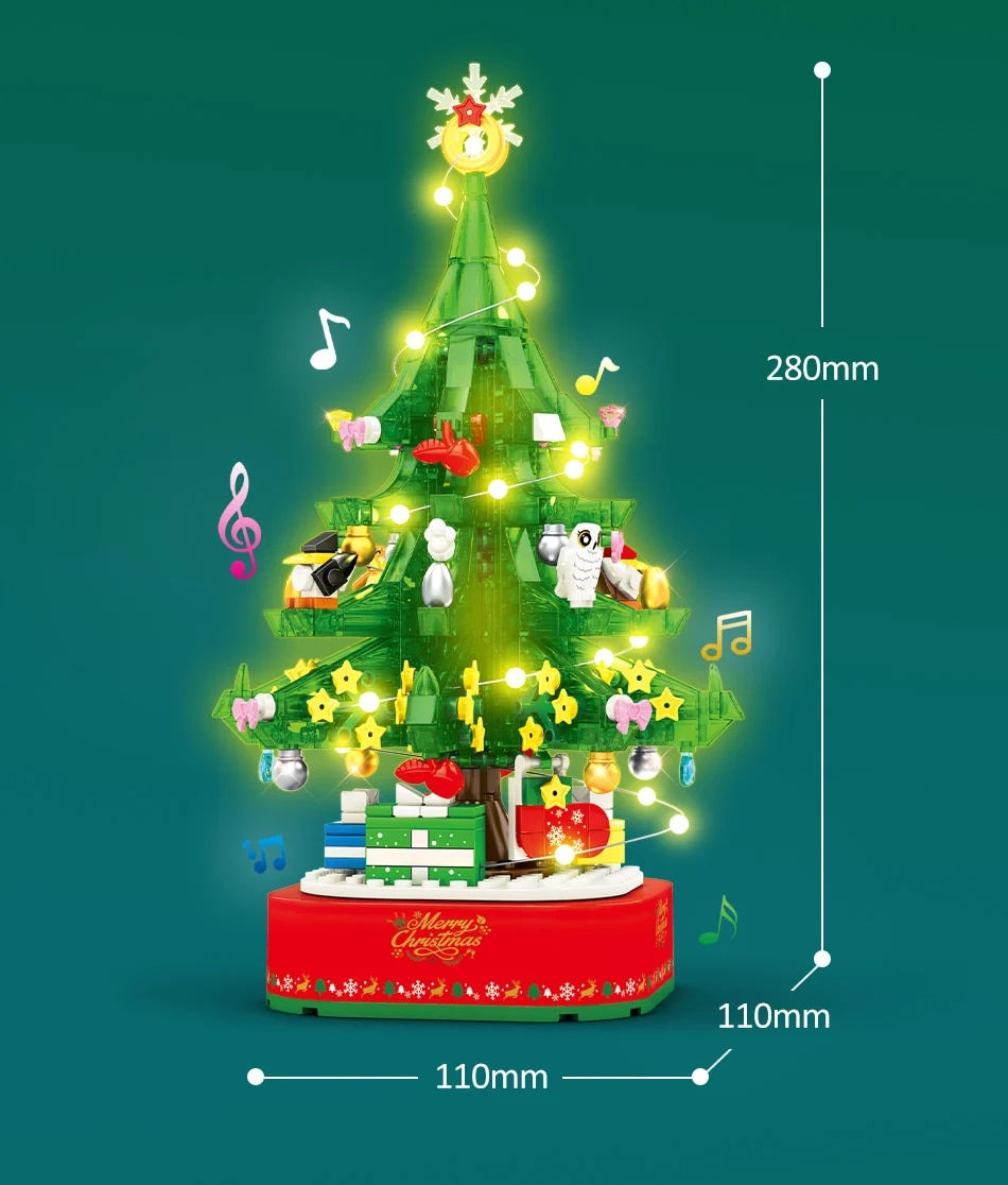 ภาพขนาดย่อ: Christmas Tree Santa Claus elk Snowman Box Air Balloon Rotating Wreath Music Br