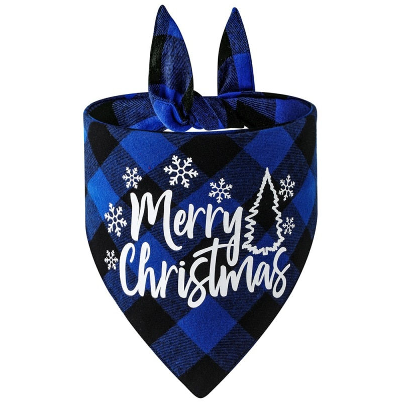 Thumbnail: Christmas Dog Bandanas Pet Scarf Bandana Large For Dog Cotton Plaid Washable Bo